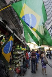 Brazilians shop at the Saara market in Rio de Janeiro
