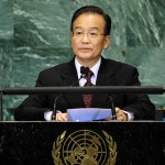   	 China's Prime Minister Wen Jiabao addresses the Millennium Development Goals Summit at the United Nations headquarters in New York, September 22, 2010