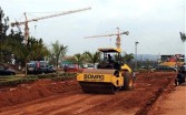Chinese company constructing a road in Rwanda