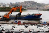 View of cars ready to be loaded for export at the port in Rio de Janeiro