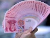Renminbi notes in a fan