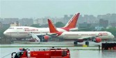Air India jumbo jets at New Delhi airport