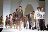 Models walk down the runway during the BoSiDeng Show during the 14th China International Fashion Week on March 26,2006