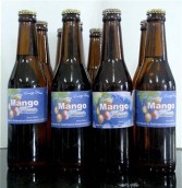 Indian glass bottles with Mango juice