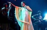 Peruvian singer Susana Baca performs during the OFF-Fest four-day music festival held in the Macedonian capital Skopje, 06 June 2004.