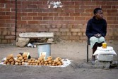  A young girl sells potatoes from a stall by the roadside, using the South African Rand and U.S. dollar in Harare, Zimbabwe, on Thursday, April 23, 2009.