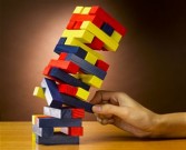 Collapsing tower of blocks