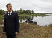 Medvedev at the crash site