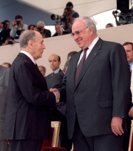 Helmut Kohl and Francois Mitterand