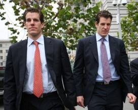 Cameron (L) and Tyler (R) Winklevoss, fo The Winklevoss brothers