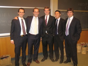 From left to right, Douglas Potters, Kearney Shanahan, Me, Richard Yan and Cristobal Merino