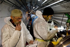 Cern engineers repair a damaged magnet