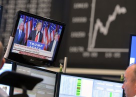 The Dax index at the Frankfurt Stock Exchange shows the market reaction to Donald Trump's victory