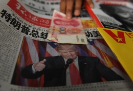 Trump on the front of a Beijing newspaper