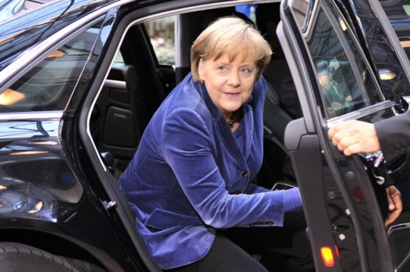 Angela Merkel arrives at EU headquarters in Brussels. Photo: Georges Gobet/AFP/Getty Images