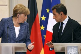 President Sarkozy and Chancellor Merkel at the Elysee Palace in August. Photo: Charles Platiau/Reuters