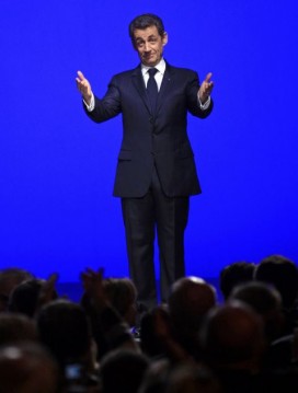 Sarkozy after delivering a speech on the eurozone crisis in Toulon. Photo: Jean-Paul Pelissier/Reuters