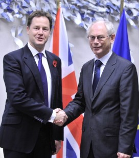 Nick Clegg with Herman Van Rompuy